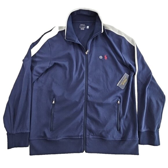 Polo Ralph Lauren Other - Polo Ralph Lauren Performance Jacket‎ Men's XL Navy Blue & White Track NEW NWT